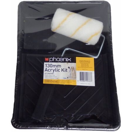 Acrylic Paint Tray Kit 130mm | Includes Roller Frame & Cover | Convenient All-in-One Solution by CW Brands