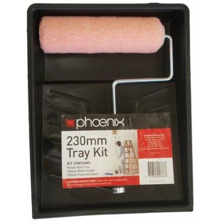 Paint Tray Kit 230mm | Includes Roller Frame & Polyester Cover | All-in-One Solution by CW Brands