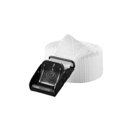 Lashing Strap 1M x 25MM | UV-Resistant Polypropylene | Steel Buckles | 10 Pack | White by CW Brands