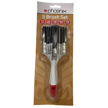 Paint Brush Set 5 Sizes 12mm to 75mm | Versatile for DIY & Professional Use | Economical by CW Brands