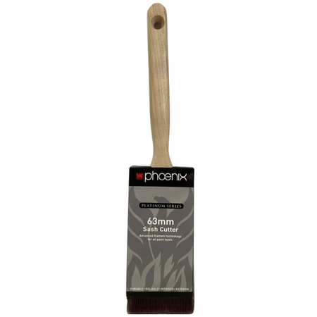 Sash Cutter Brush 63mm | Stiff Nylon Polyester Filament | Stainless Steel Ferrule & Pins | Precision Painting by CW Brands