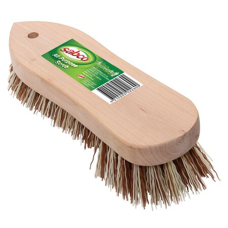 All Purpose Scrub Brush | Super Strong Bristles | Ergonomic Wooden Handle | Multi-Surface by CW Brands
