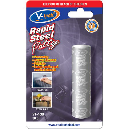 Steel Repair Putty 50g | Rapid-Setting Formula | High-Strength Bonding | Excellent Adhesion by CW Brands