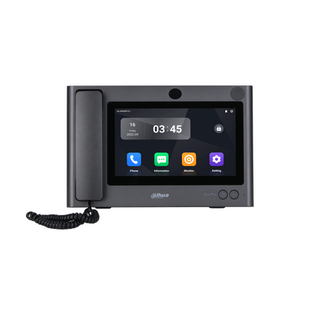 Video Door Phone Master Station 10" Monitor | 1024x600 Resolution | Speaker Phone & Handset Support | Desk Mount by Dahua Technology