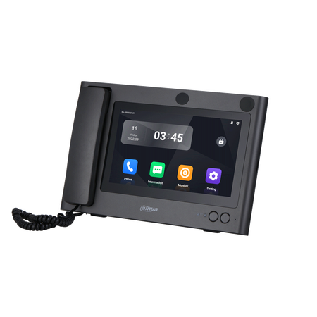 Video Door Phone Master Station 10" Monitor | 1024x600 Resolution | Speaker Phone & Handset Support | Desk Mount by Dahua Technology