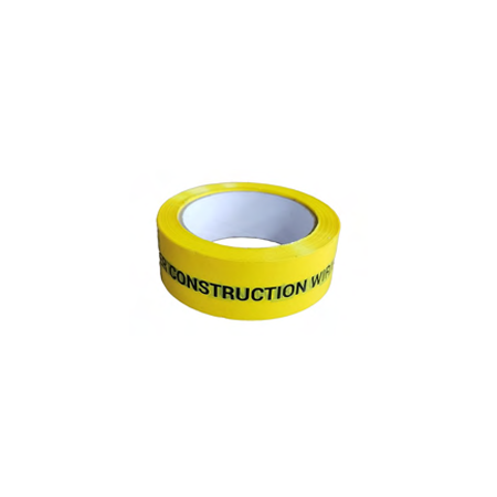 Temp Construction Tape CAUTION | 37mm Width | High Visibility Yellow with Black Print | Easily Removable by United Manufacturers Australia