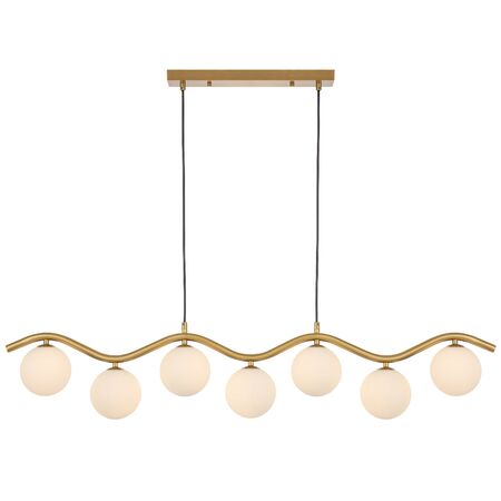 ORTON 7 LIGHT PENDANT ANTIQUE GOLD