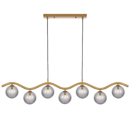 ORTON 7 LIGHT PENDANT ANTIQUE GOLD