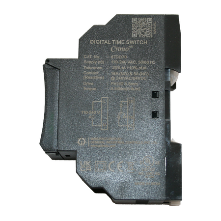 Crono Digital Daily/Weekly Time Clock, 110-240 VAC, 1 C/O