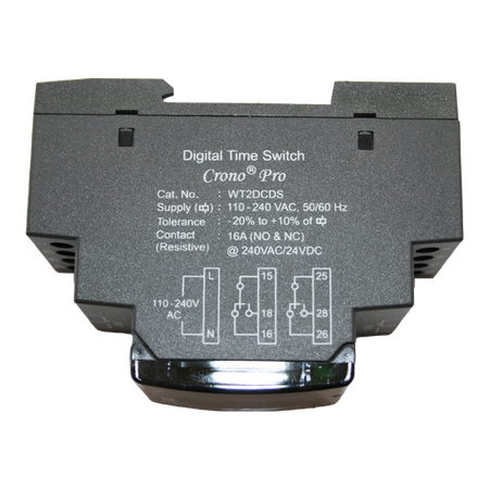 Crono Pro Digital Daily/Weekly/Yearly Time Clock, 110-240 VAC, 2 C/O