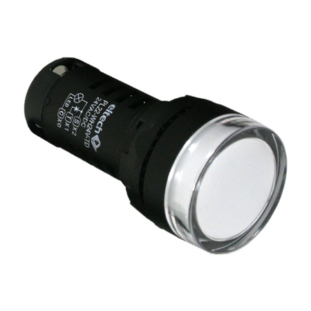 Pilot light LED 24V AC/DC – White – With Lamp Test Terminal