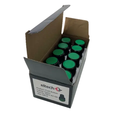 Push Button, Non Illuminated NO+NC Spring Return – Green