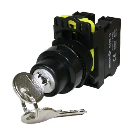 Selector Switch 1 x N/O + 1 x N/C, 2 Position Keyed – Maintained