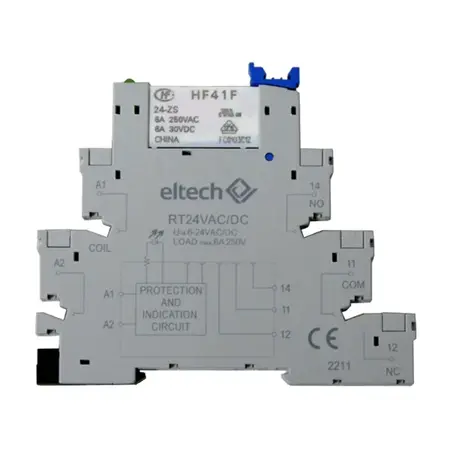 Single Pole Relay & Base 6 Amp 24V AC/DC – Screw Clamp Terminal