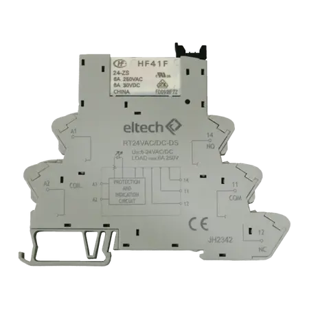 Single Pole Relay & Base 6 Amp 24V AC/DC – Push In Terminal