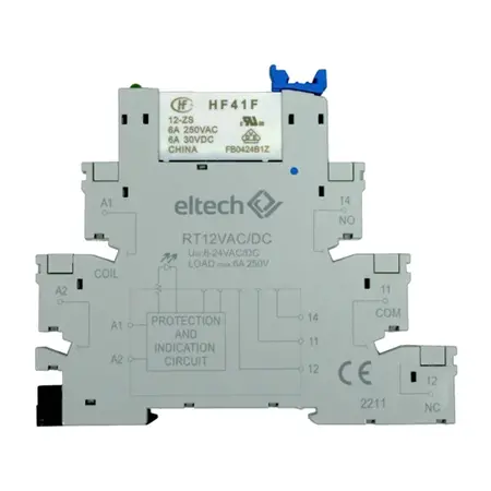 Single Pole Relay & Base 6 Amp 12V AC/DC – Screw Clamp Terminal