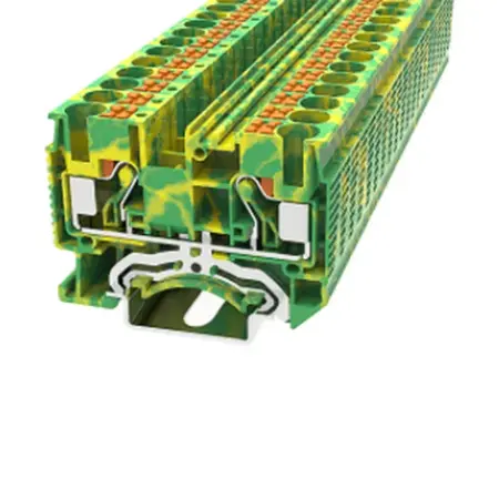 DS Series Spring Clamp Terminal -Top Entry – 2 Way 6.0mm – Earth