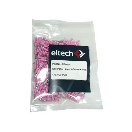 Single Cord End Ferrule 0.34mm x 6mm Pink