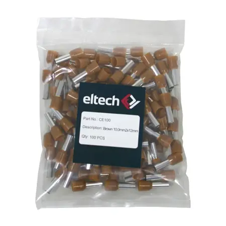 Single Cord End Ferrule 10mm x 12mm Brown