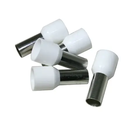 Single Cord End Ferrule 16mm x 12mm White