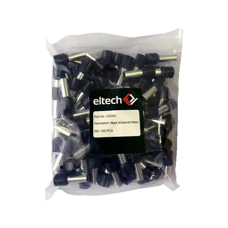 Single Cord End Ferrule 25mm x 18mm Black