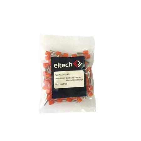 Single Cord End Ferrule 4.0mm x 9mm Orange