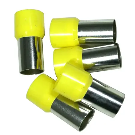 Single Cord End Ferrule 70mm x 20mm Yellow