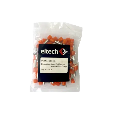 Single Cord End Ferrule 4.0mm x 12mm Orange