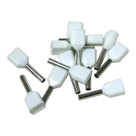 Twin Cord End Ferrule 0.5mm White