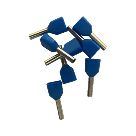 Twin Cord End Ferrule 0.75mm Blue
