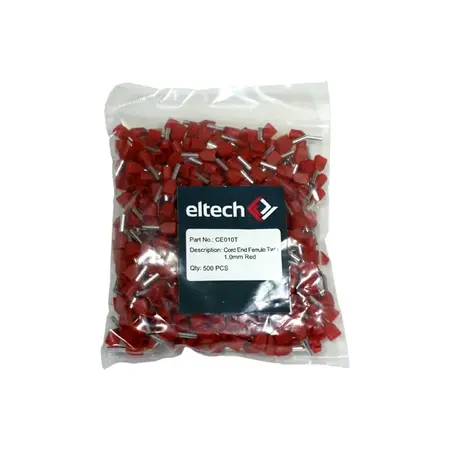 Twin Cord End Ferrule 1.0mm Red
