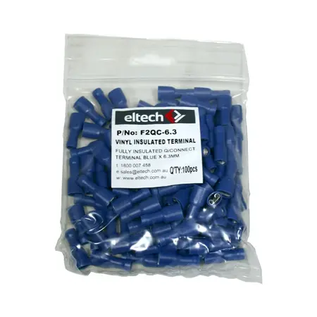 Pre-Insulated Quick Connectors – Fully Insulated Female – Blue 6.3mm