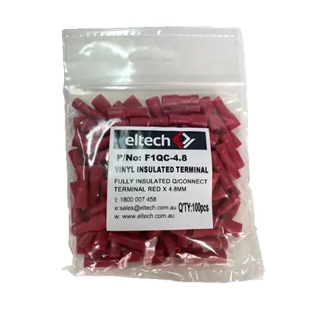 Pre-Insulated Quick Connectors – Fully Insulated Female – Red 4.8mm