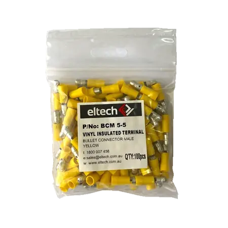 Pre-Insulated Bullet Connector – Male – Yellow