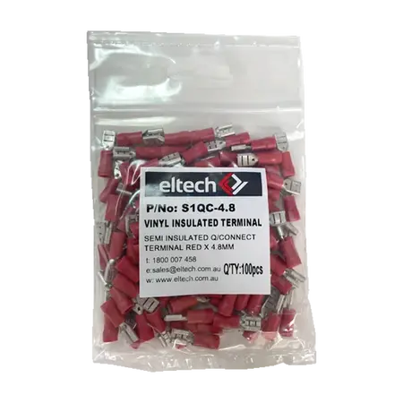 Pre-Insulated Quick Connectors – Semi Insulated Female – Red 4.8mm