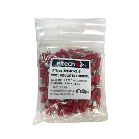 Pre-Insulated Quick Connectors – Semi Insulated Female – Red 2.8mm