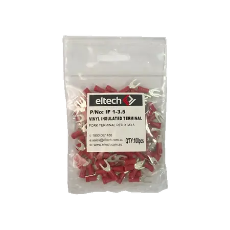 Pre-Insulated Fork Terminal – Single – Red M3.5