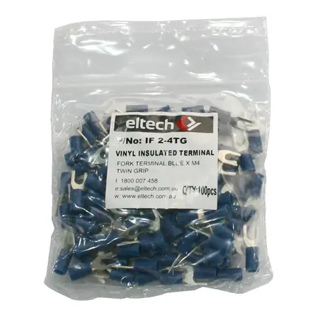 Pre-Insulated Fork Terminal – Twin – Blue M4