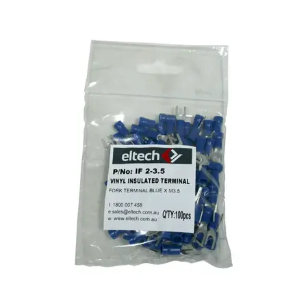 Pre-Insulated Fork Terminal – Single- Blue M3.5