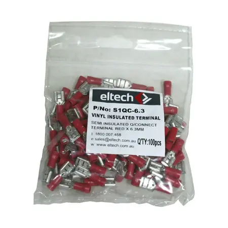 Pre-Insulated Quick Connectors – Semi Insulated Female – Red 6.3mm