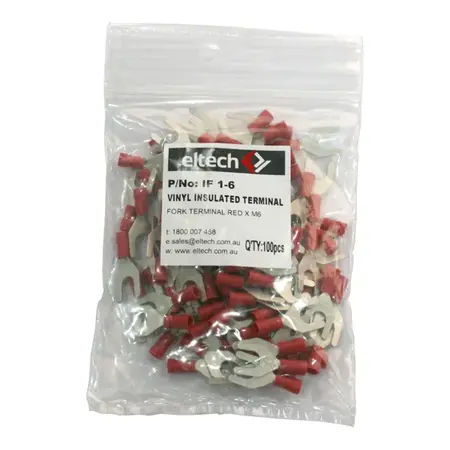 Pre-Insulated Fork Terminal – Single – Red M6