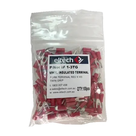 Pre-Insulated Fork Terminal – Twin – Red M3