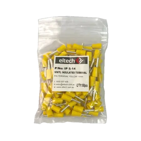 Pre-Insulated Pin Terminal – Single – Yellow – 14mm