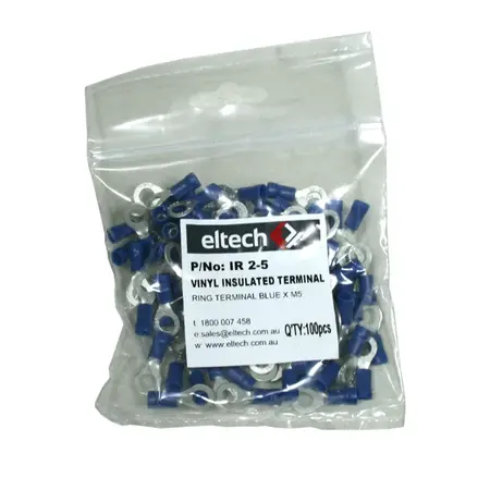 Pre-Insulated Ring Terminal – Single – Blue M5