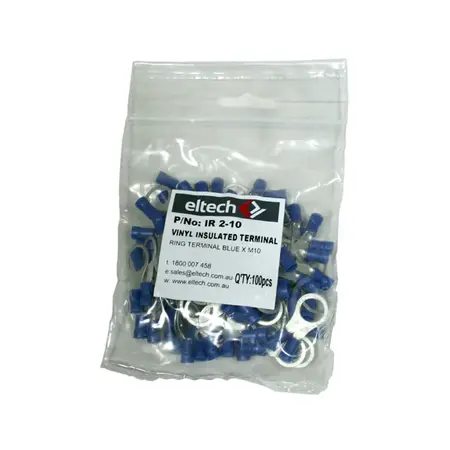 Pre-Insulated Ring Terminal – Single – Blue M10