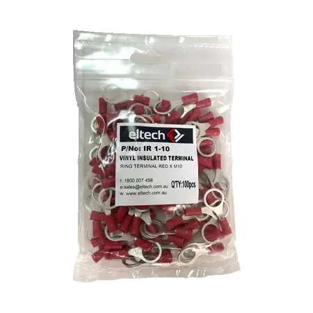 Pre-Insulated Ring Terminal – Single – Red M10