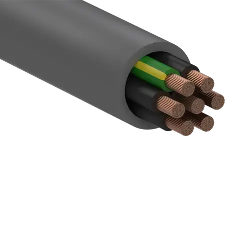 Flexible Control Cable 6C+E 1.0mm V75 300/500V Grey