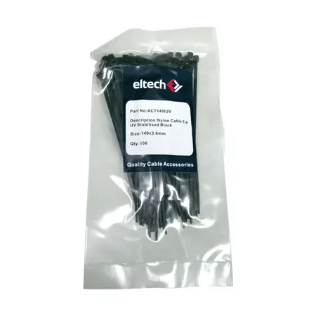 Nylon Cable Tie 140 X 3.6mm UV Stabilised Black