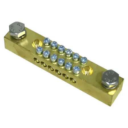 Earth Neutral Bar UNIVERSAL FEED 250A 6 Way Numbered 1-6