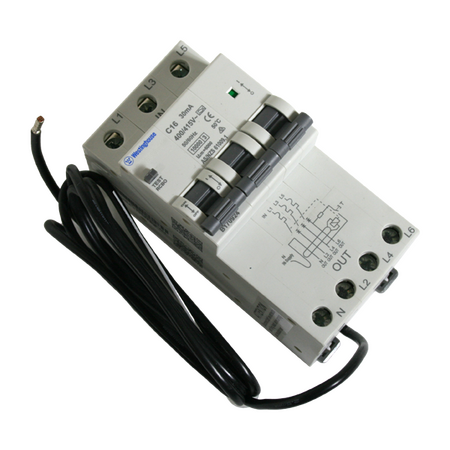 RCBO 20A 30mA 3P C Curve 10kA Chassis Mount